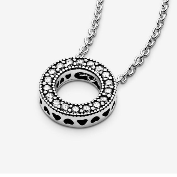 pandora logo pavé circle collier necklace - Picture 3 of 3